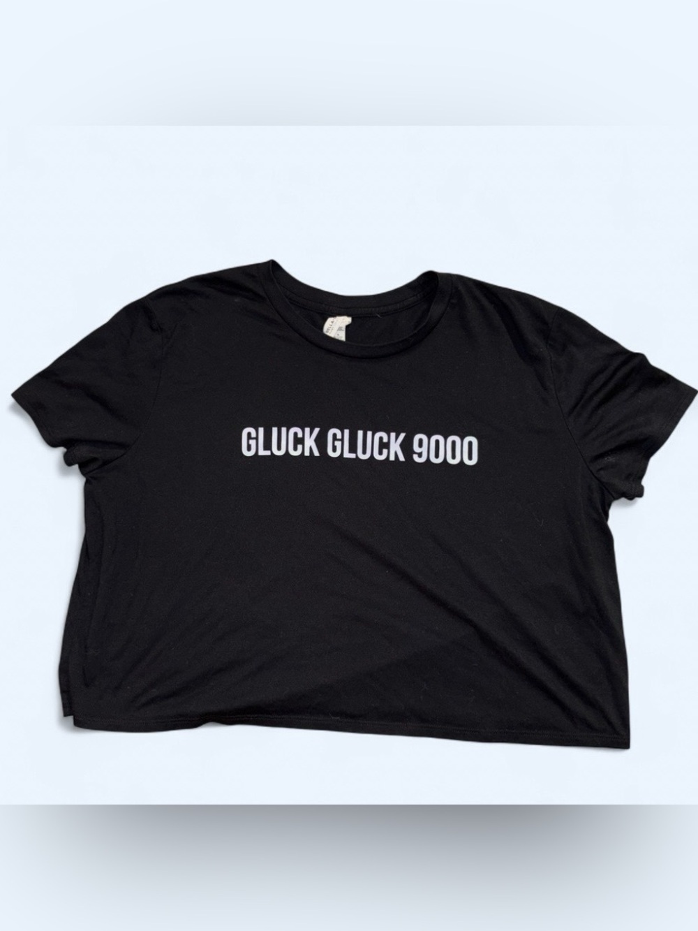 Barstool Sports “Gluck Gluck 9000” Black Cropped Graphic Tee - Size XL